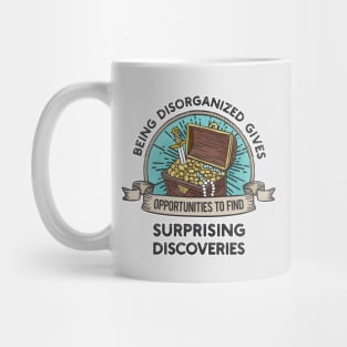 ADHD awareness about disorganization, designed with treasure box in vintage style Mug